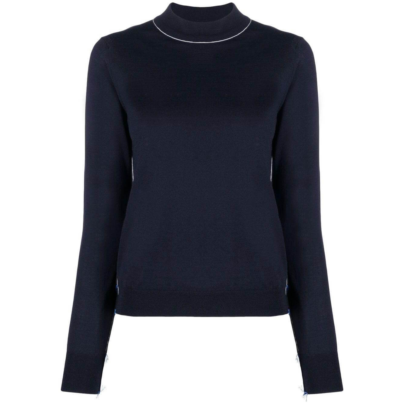 Maison Margiela Sweaters Blue Topwear Maison Margiela Black