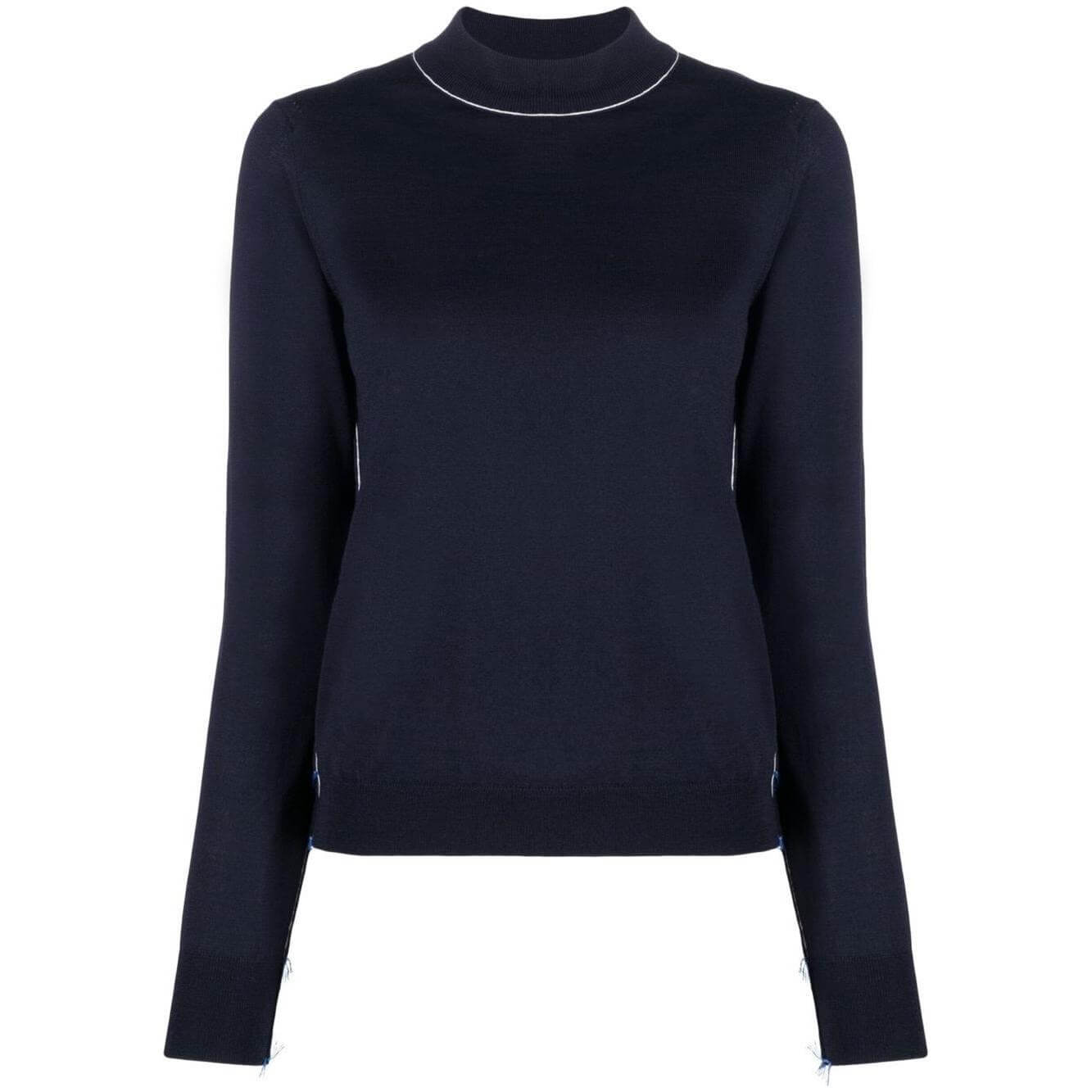 Maison Margiela Sweaters Blue Topwear Maison Margiela Black