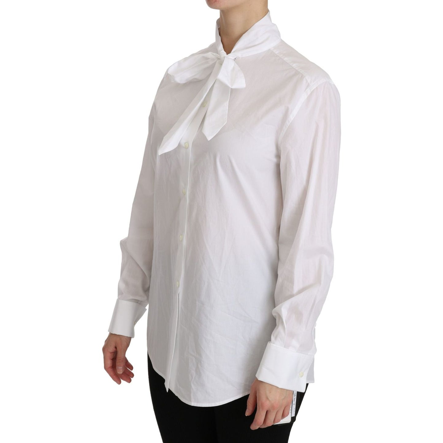Dolce & Gabbana Elegant White Turtle Neck Polo Top Dolce & Gabbana Gray