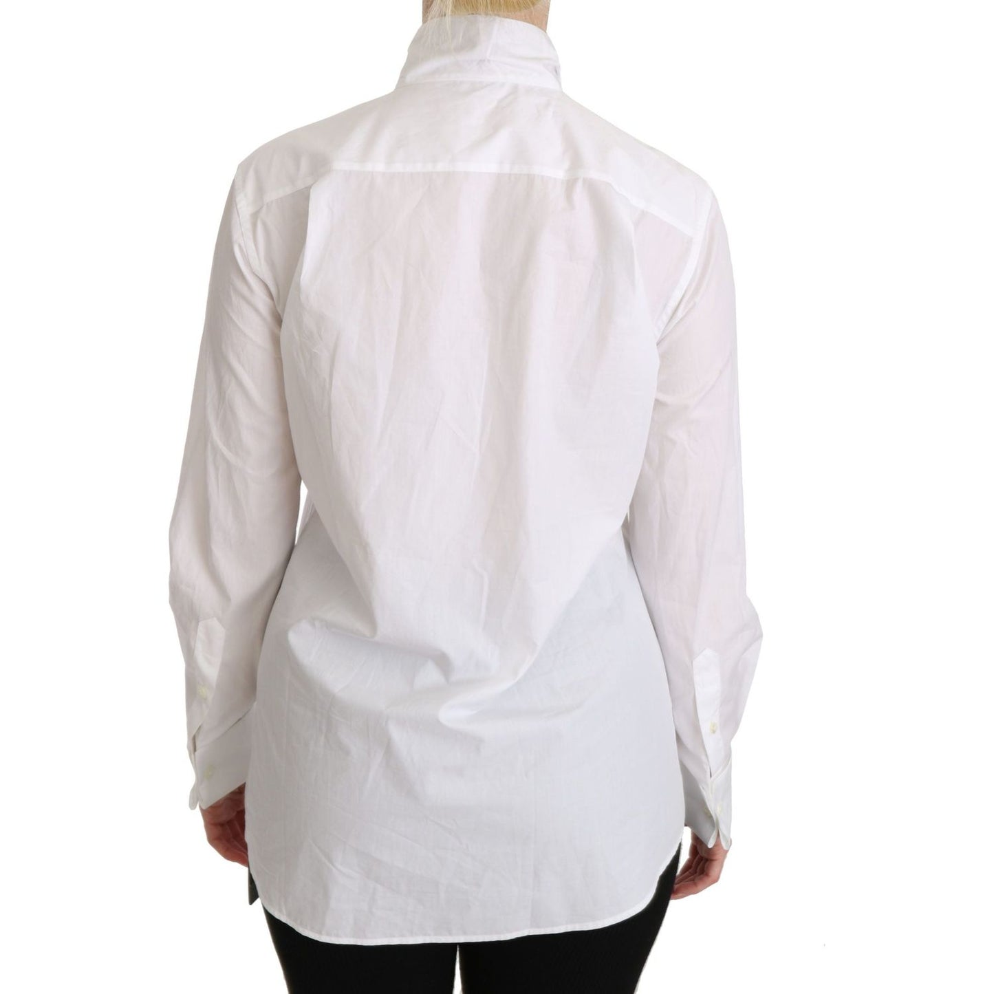 Dolce & Gabbana Elegant White Turtle Neck Polo Top Dolce & Gabbana Light Gray