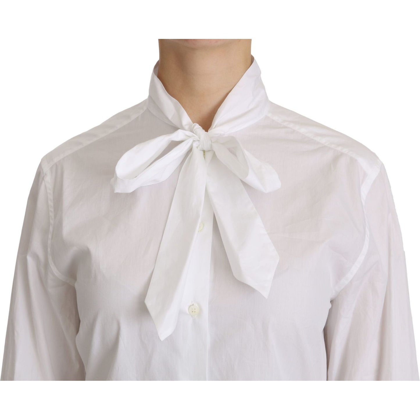 Dolce & Gabbana Elegant White Turtle Neck Polo Top Dolce & Gabbana Light Gray
