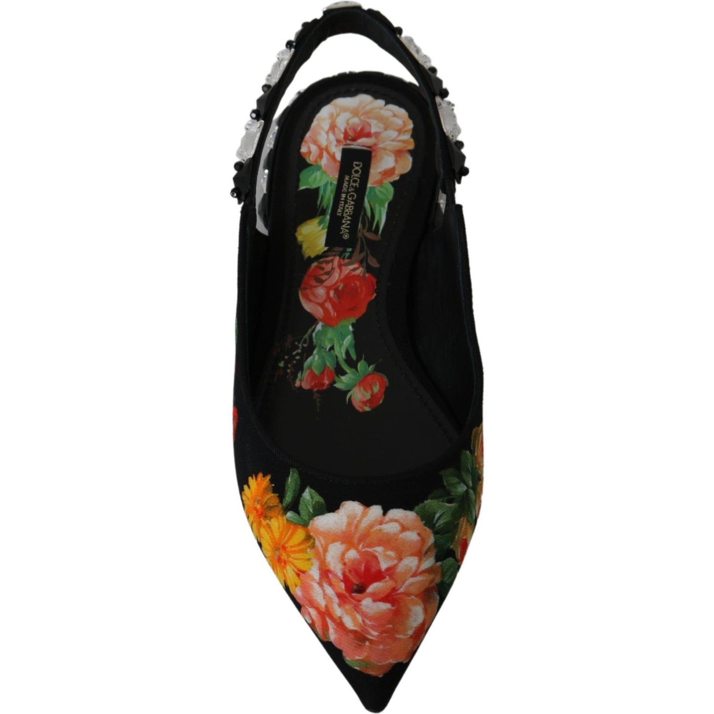 Dolce & Gabbana Elegant Crystal-Embellished Floral Flats