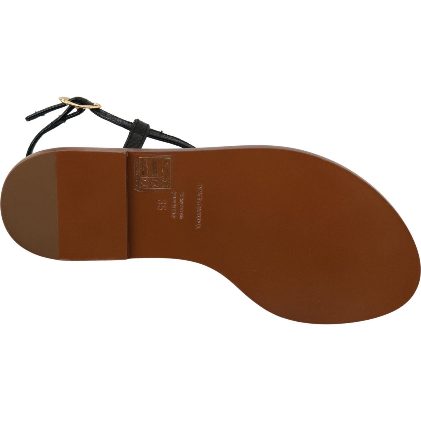 Dolce & Gabbana Pom Pom Flip Flop Ankle Strap Flats