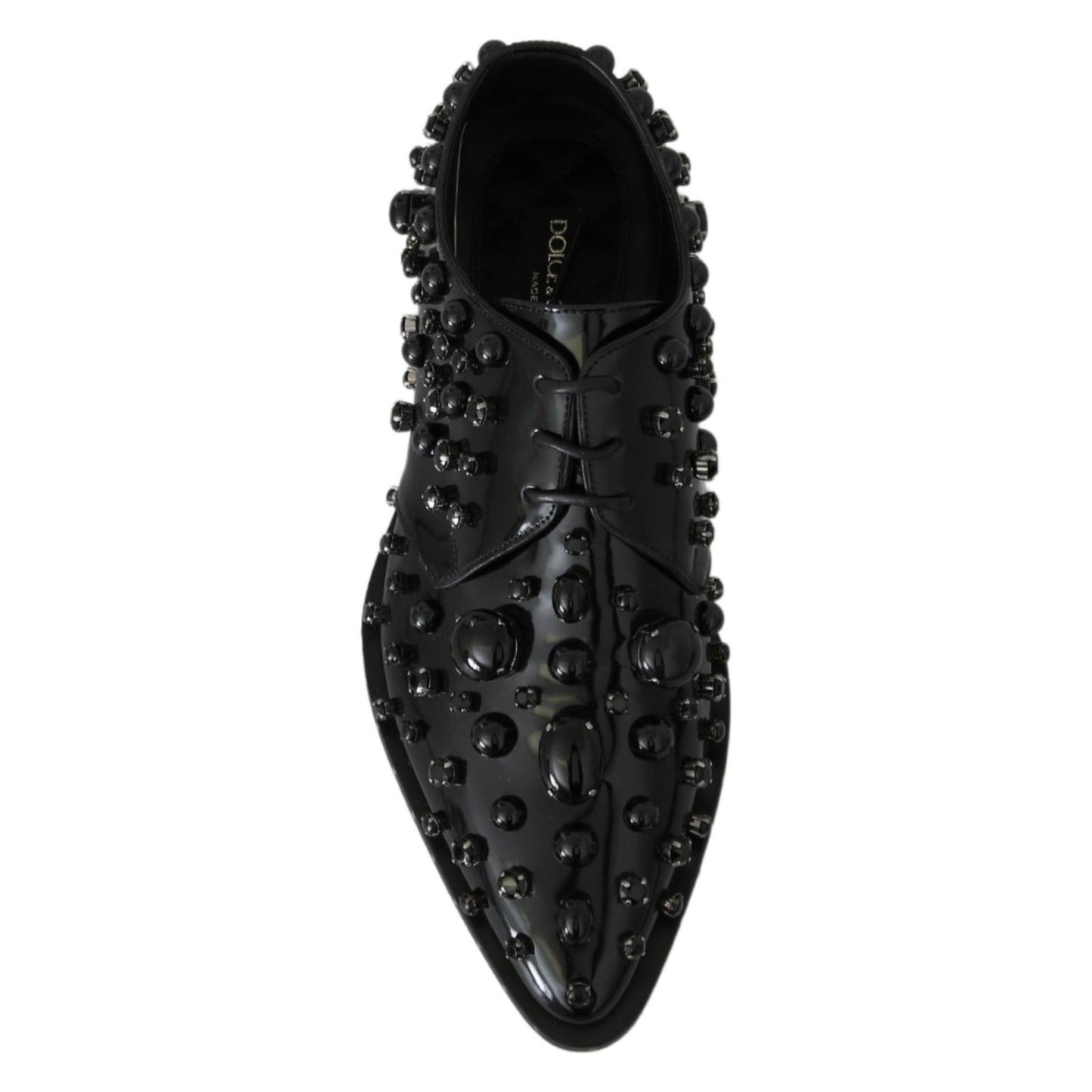 Dolce & Gabbana Elegant Black Dress Shoes with Crystals Dolce & Gabbana Black