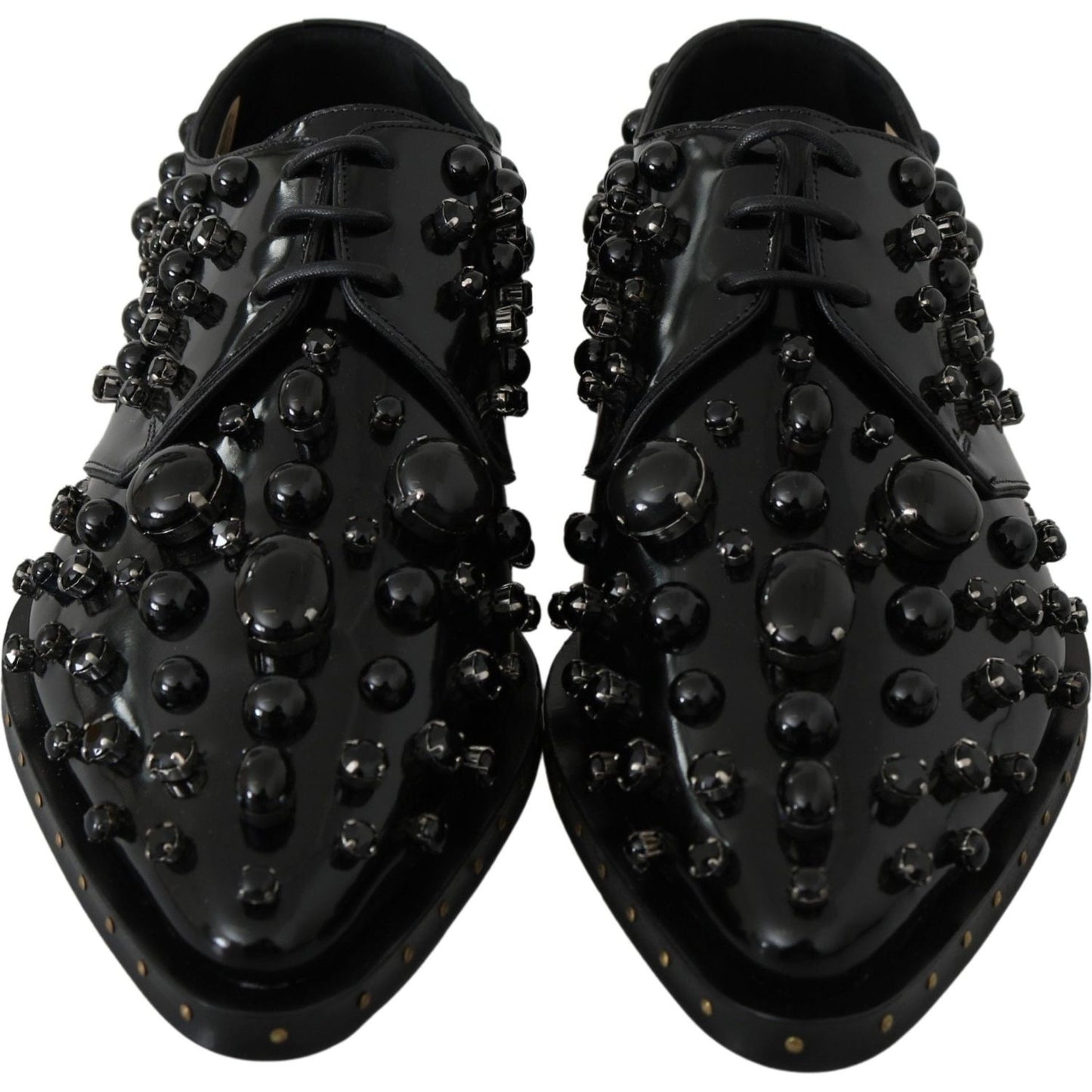Dolce & Gabbana Elegant Black Dress Shoes with Crystals Dolce & Gabbana Black