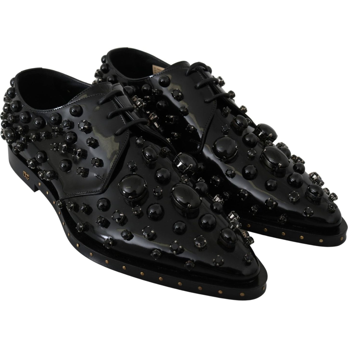 Dolce & Gabbana Elegant Black Dress Shoes with Crystals Dolce & Gabbana Black