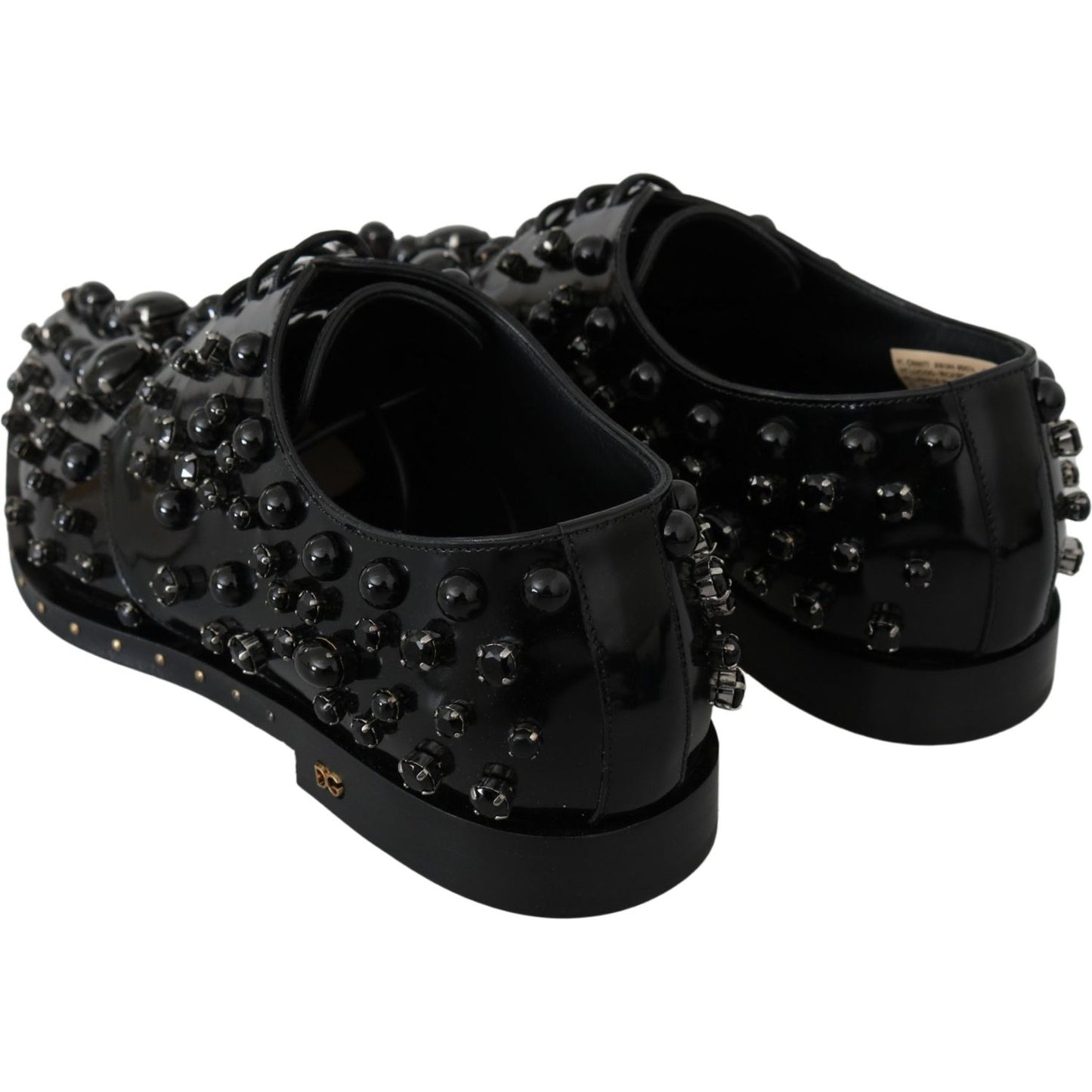 Dolce & Gabbana Elegant Black Dress Shoes with Crystals Dolce & Gabbana Black