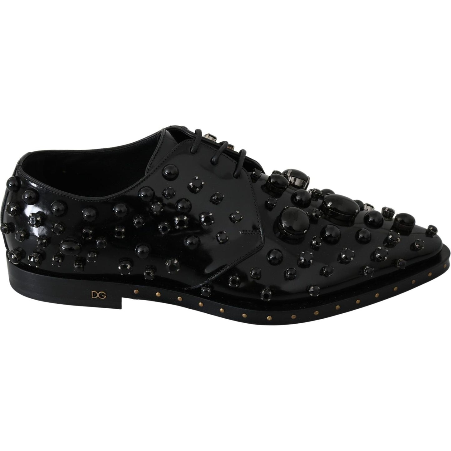 Dolce & Gabbana Elegant Black Dress Shoes with Crystals Dolce & Gabbana Black
