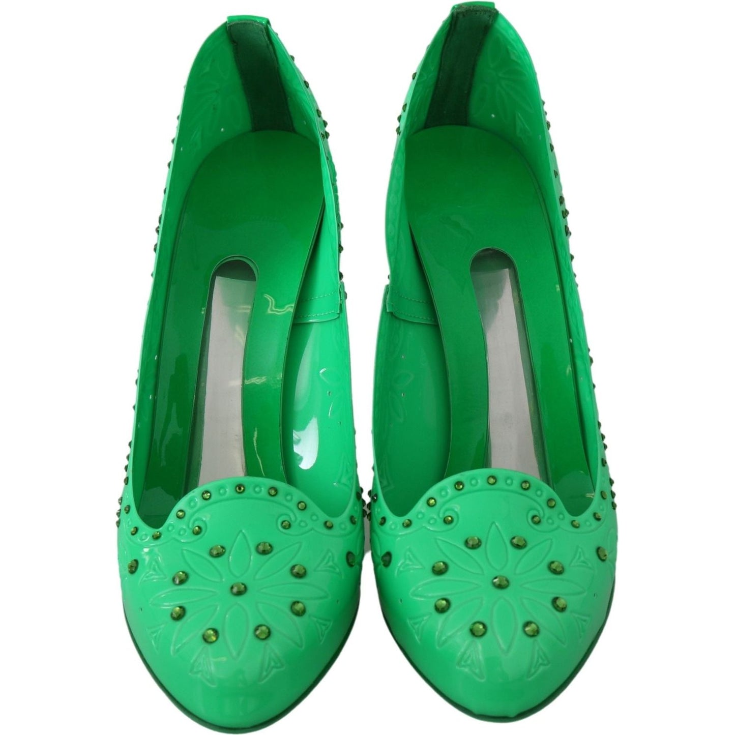 Dolce & Gabbana Enchanting Crystal Cinderella Pumps in Lush Green Dolce & Gabbana Sea Green