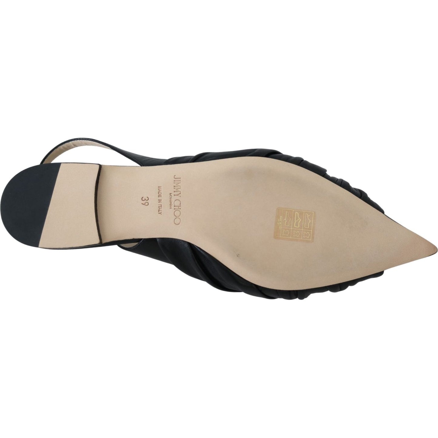 Jimmy Choo Elegant Pointed Toe Leather Flats Shoes Jimmy Choo Tan