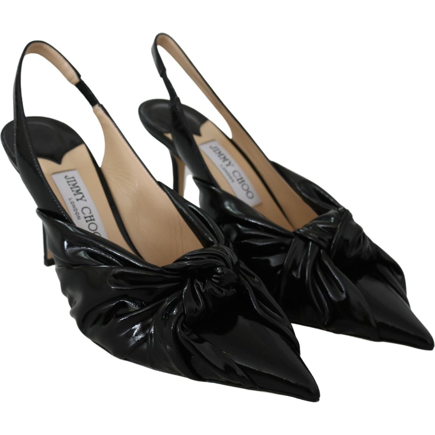 Jimmy Choo Elegant Black Leather Pointed Toe Pumps Shoes Jimmy Choo Rosy Brown