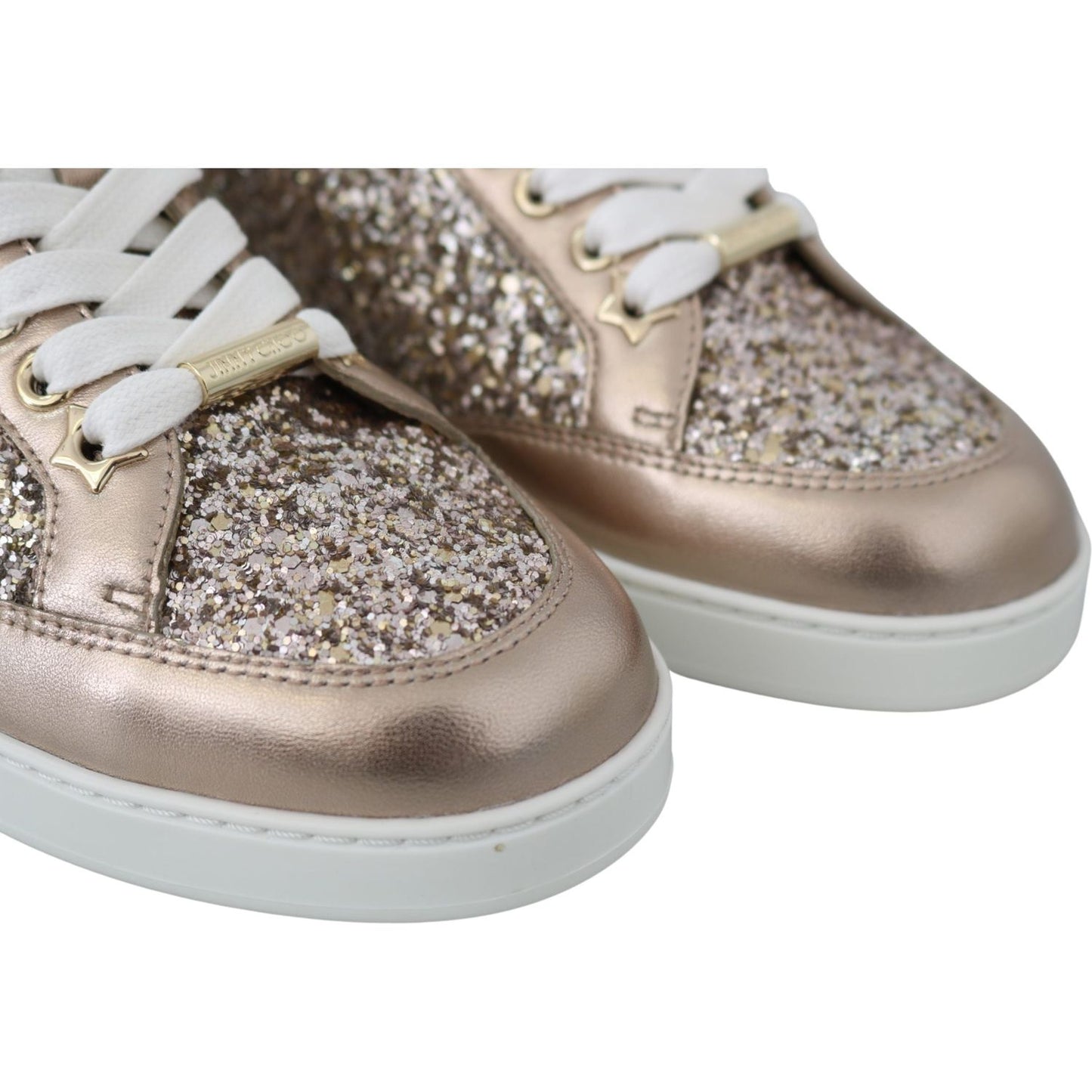 Jimmy Choo Ballet Pink Glitter Leather Sneakers Jimmy Choo Dark Gray