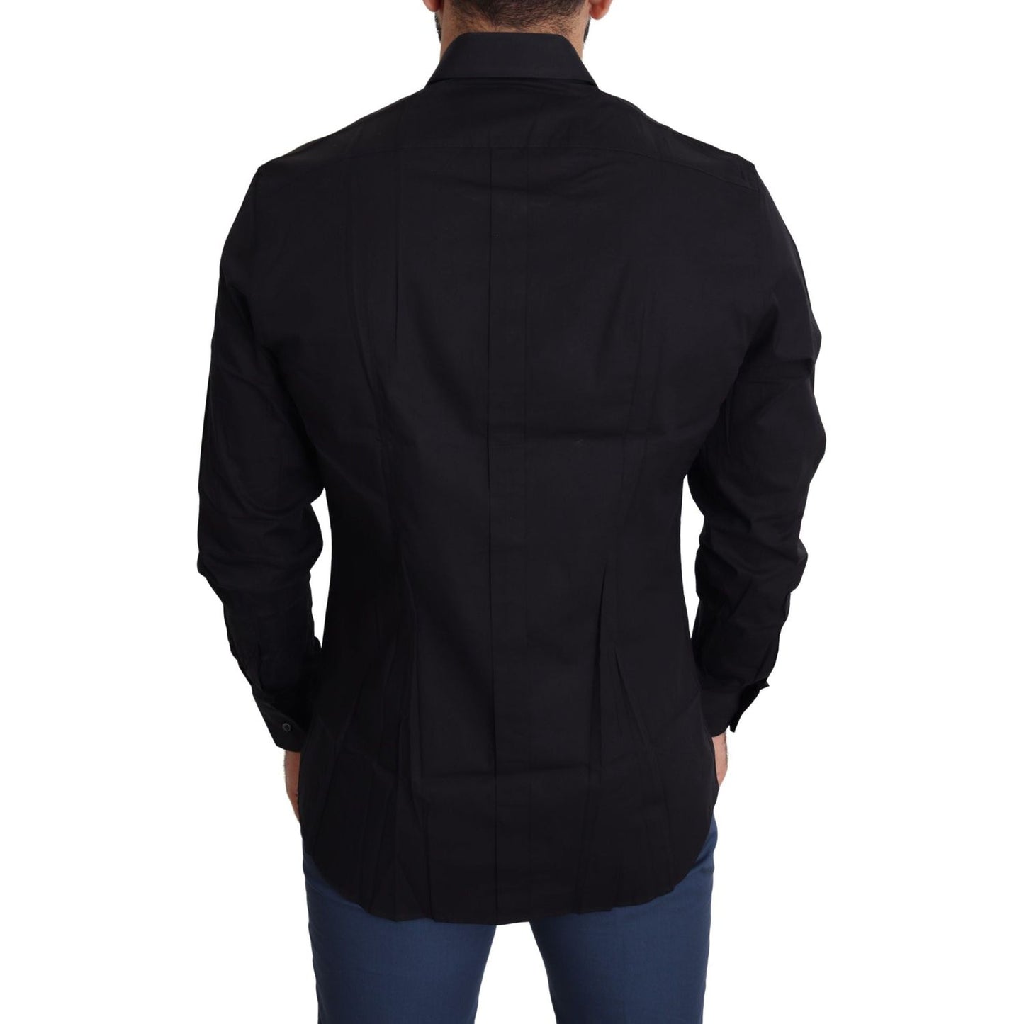 Dolce & Gabbana Elegant Black Cotton Stretch Dress Shirt Dolce & Gabbana Black