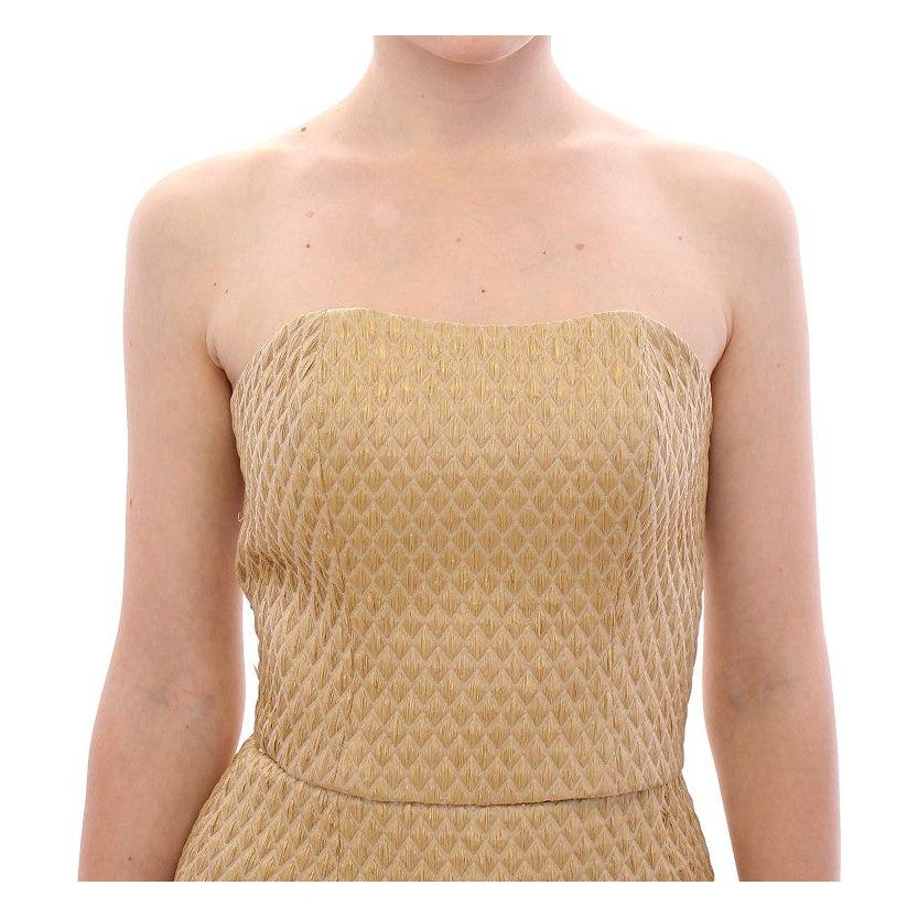 Andrea Incontri Exclusive Silk-Blend Beige Off-Shoulder Top Andrea Incontri Tan