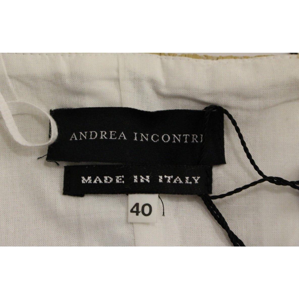 Andrea Incontri Exclusive Silk-Blend Beige Off-Shoulder Top Andrea Incontri Dark Gray