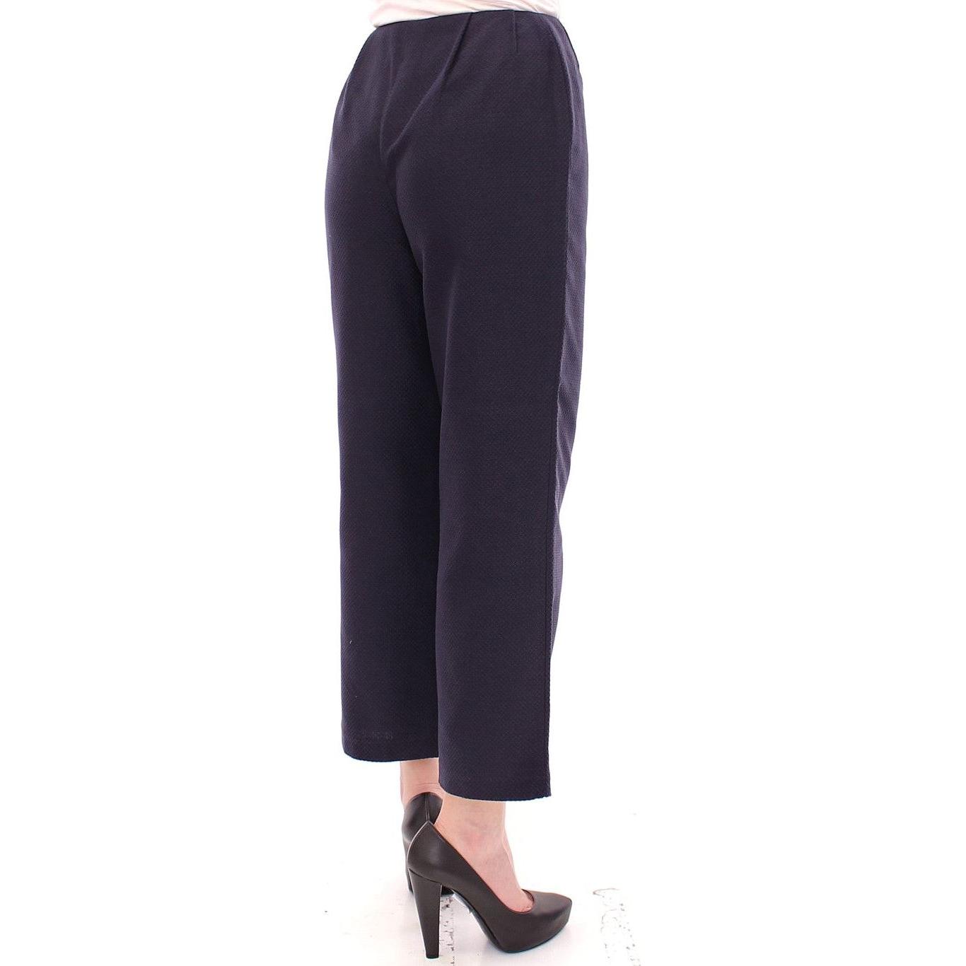 Andrea Incontri Chic Cropped Blue Pants - Exquisite Craftsmanship Andrea Incontri Dark Slate Gray