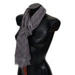 Missoni Gray Plaid Wool Unisex Neck Wrap Scarf