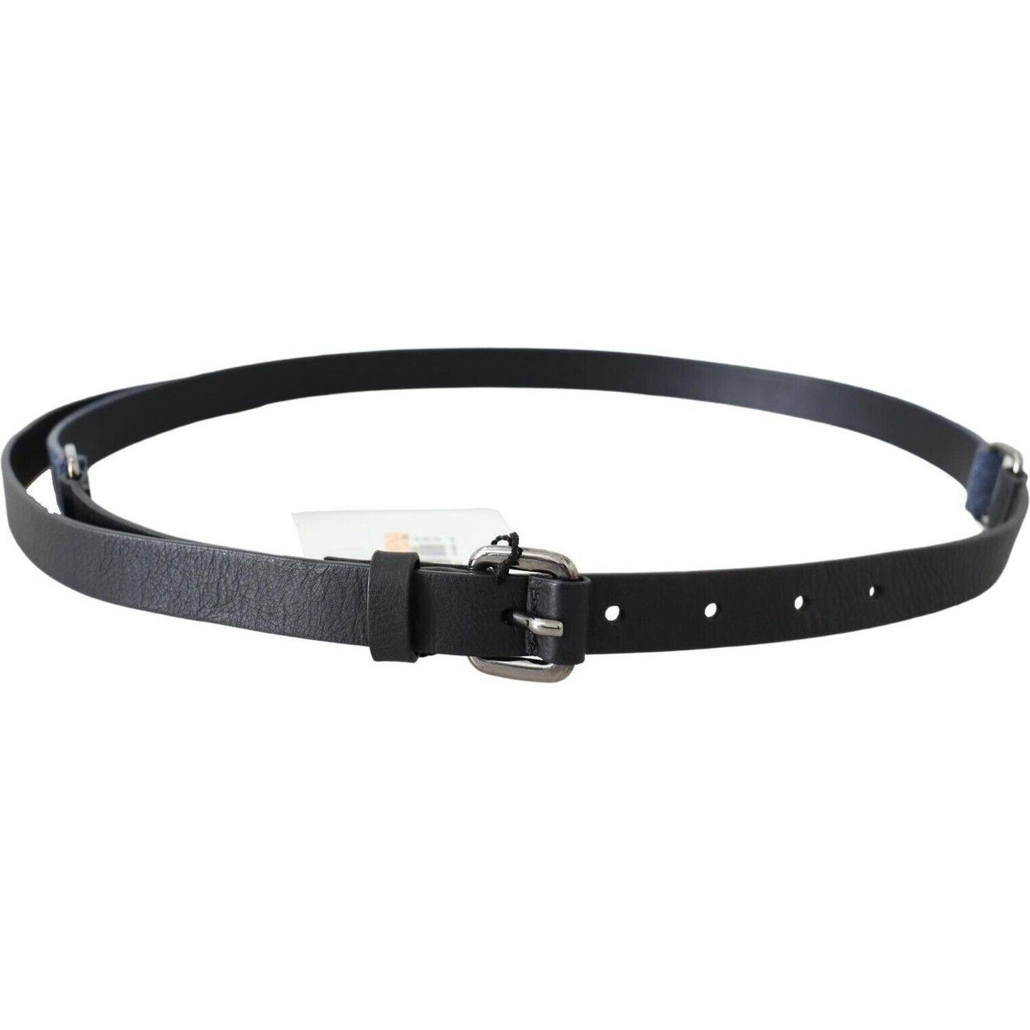 Costume National Elegant Black Leather Adjustable Belt WOMAN BELTS Costume National Dark Slate Gray