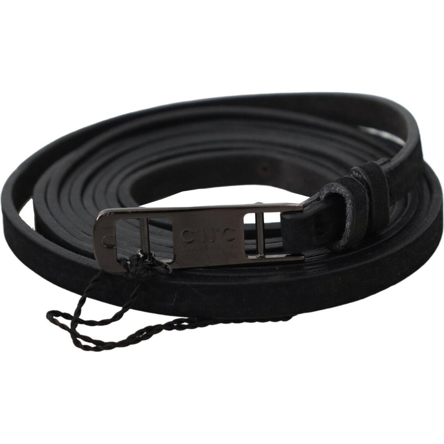 Costume National Elegant Black Leather Adjustable Belt Costume National Black