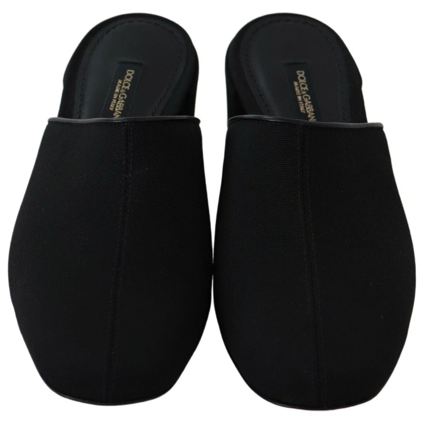 Dolce & Gabbana Chic Black Grosgrain Slide Sandals WOMAN SANDALS Dolce & Gabbana Black