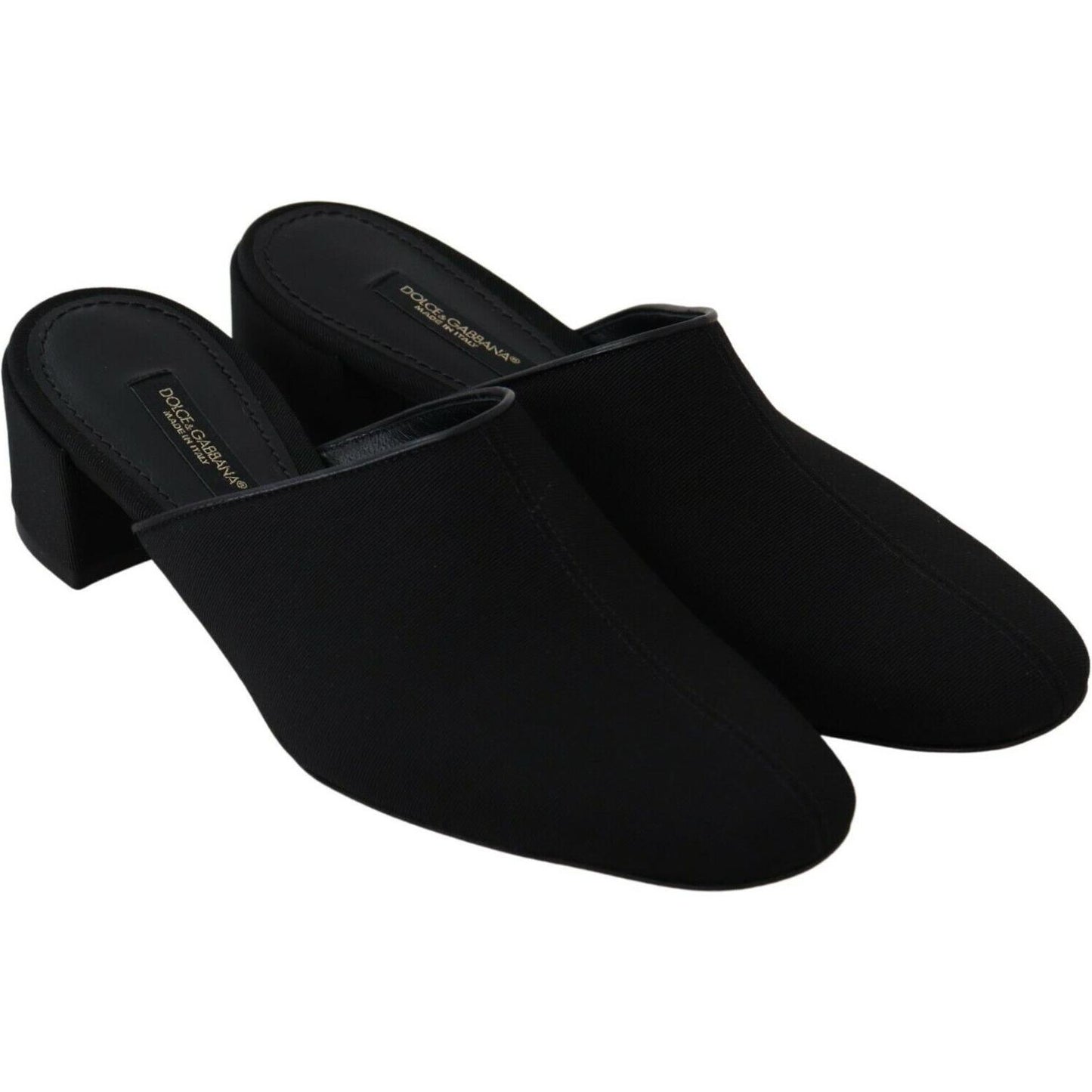 Dolce & Gabbana Chic Black Grosgrain Slide Sandals WOMAN SANDALS Dolce & Gabbana Black