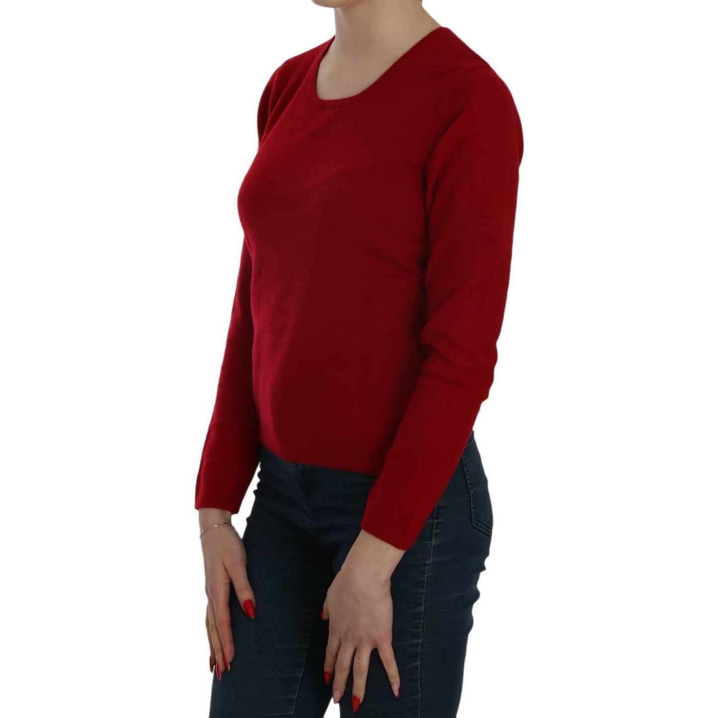 MILA SCHÖN Elegant Red Cashmere Pullover Blouse WOMAN SWEATERS MILA SCHÖN Dark Red