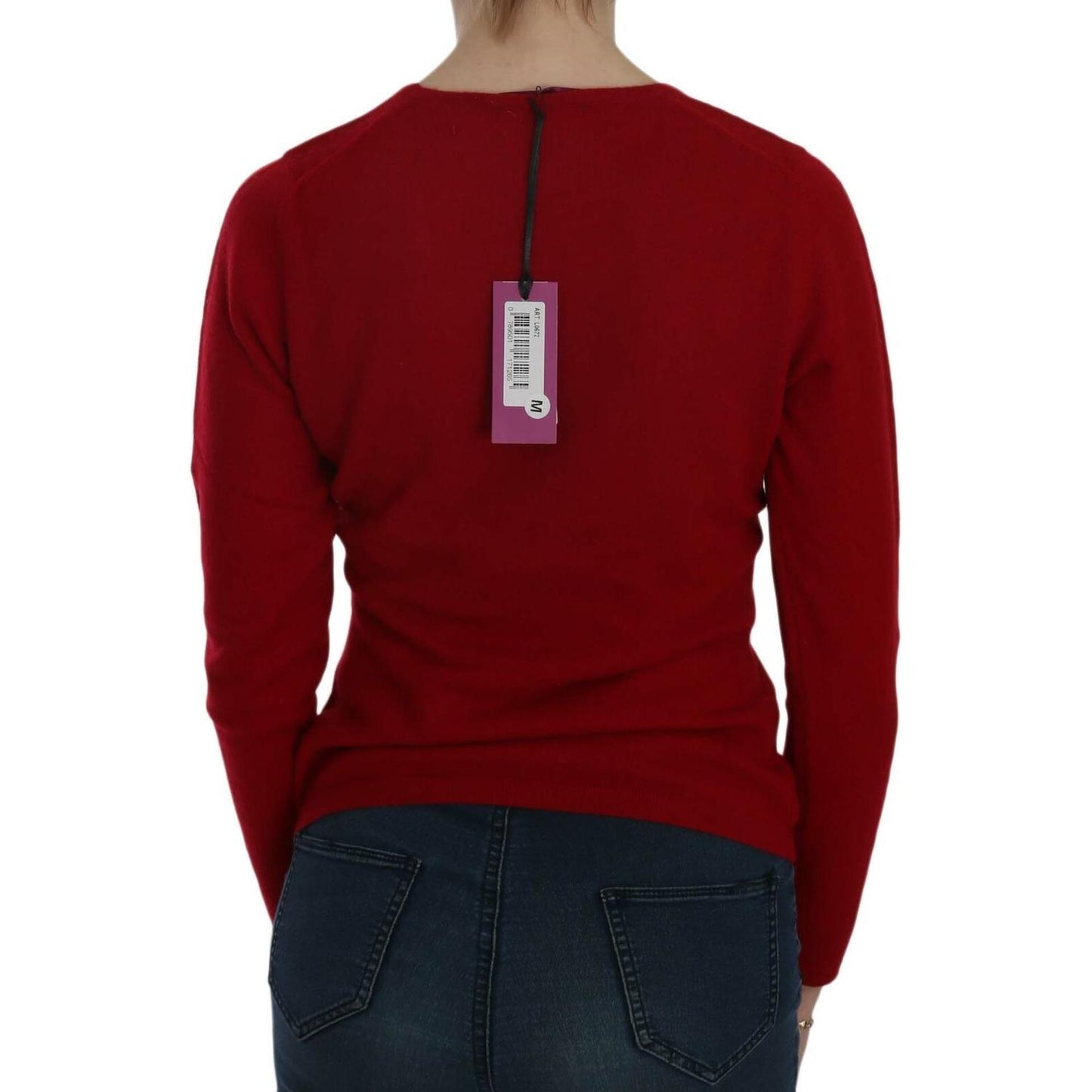 MILA SCHÖN Elegant Red Cashmere Pullover Blouse WOMAN SWEATERS MILA SCHÖN Dark Red