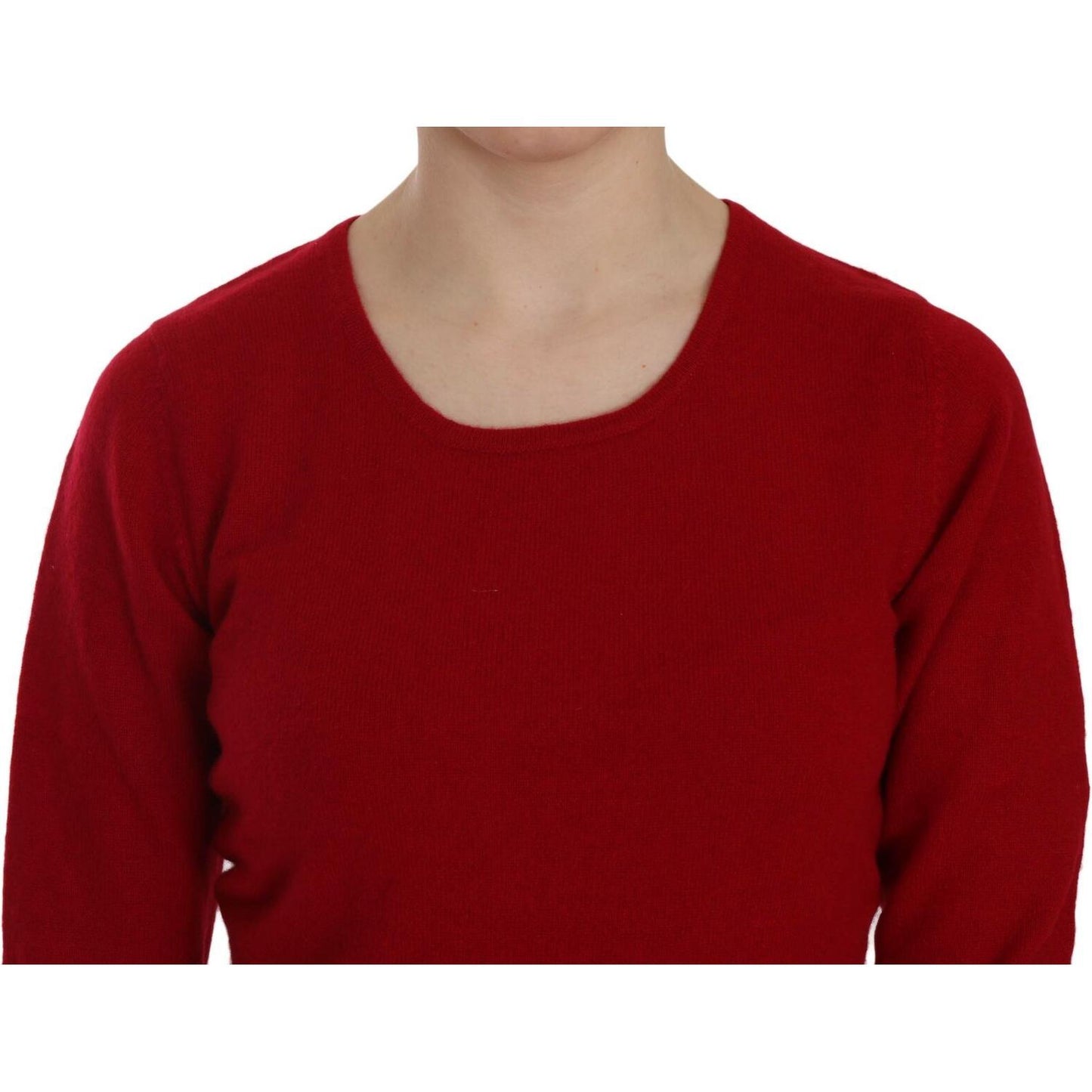 MILA SCHÖN Elegant Red Cashmere Pullover Blouse WOMAN SWEATERS MILA SCHÖN Dark Red