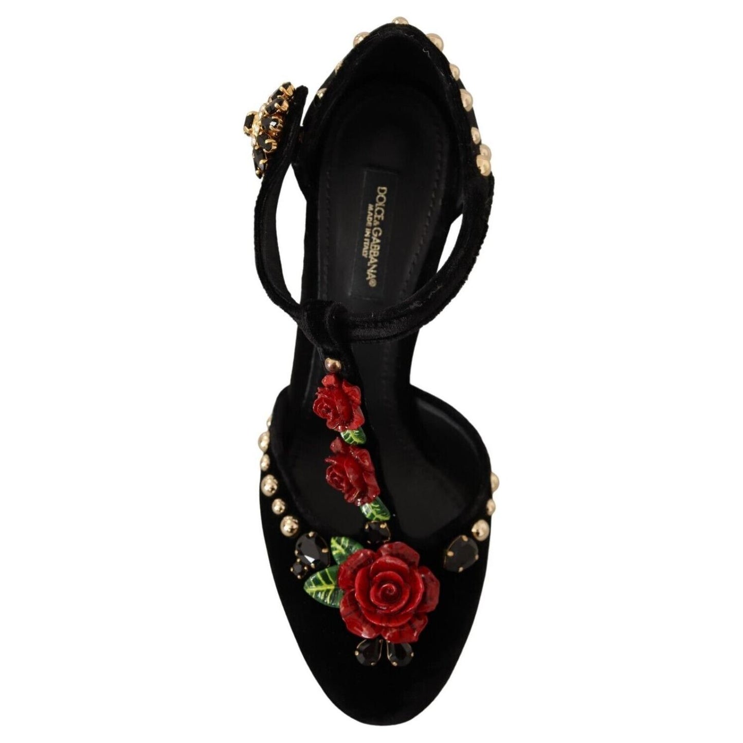Dolce & Gabbana Elegant Velvet T-Strap Mary Jane Pumps Dolce & Gabbana Black