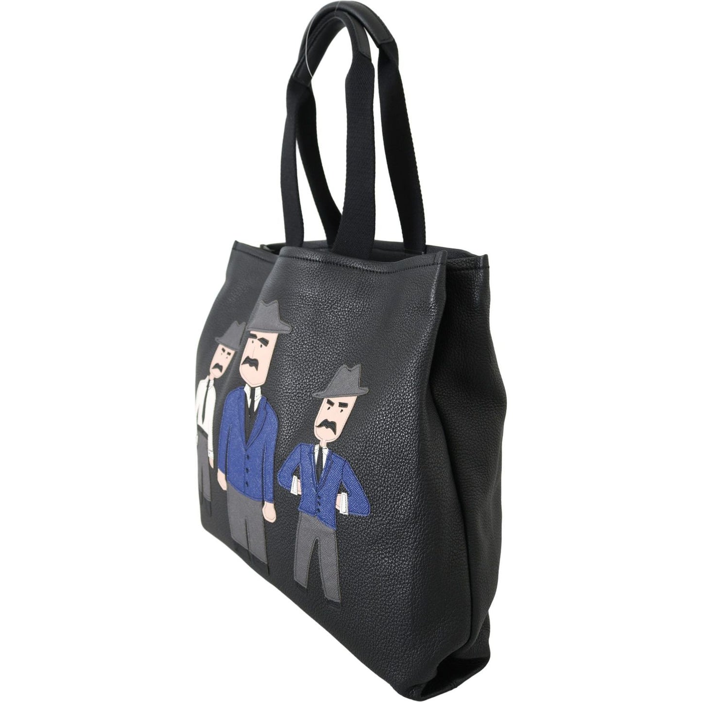 Dolce & Gabbana Elegant Black Leather Tote for Men MAN TOTE Dolce & Gabbana Dark Slate Gray