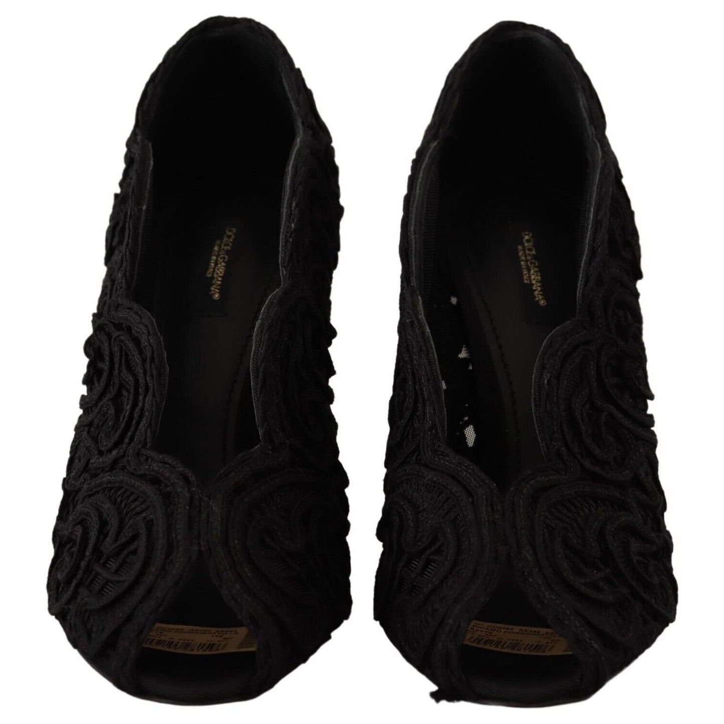 Dolce & Gabbana Elegant Black Lace Stiletto Heels Dolce & Gabbana Black