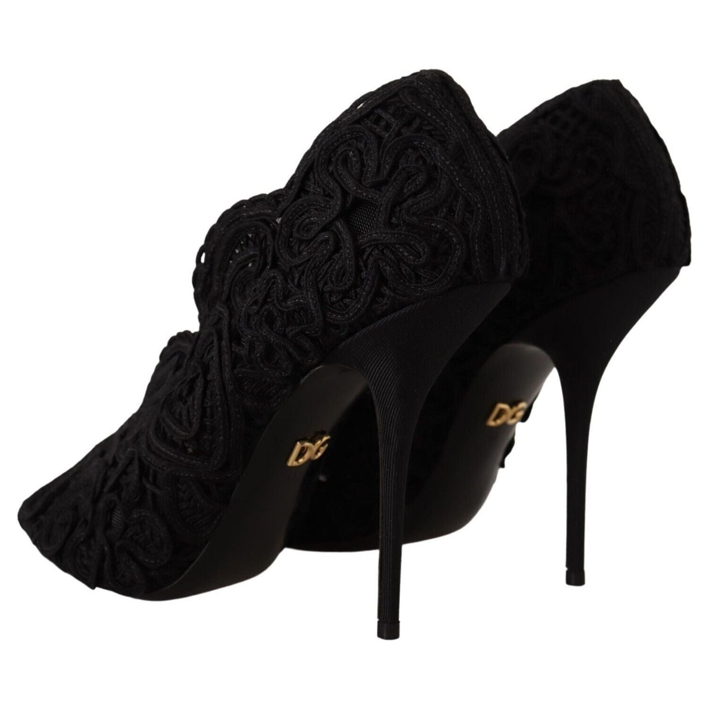 Dolce & Gabbana Elegant Black Lace Stiletto Heels Dolce & Gabbana Black
