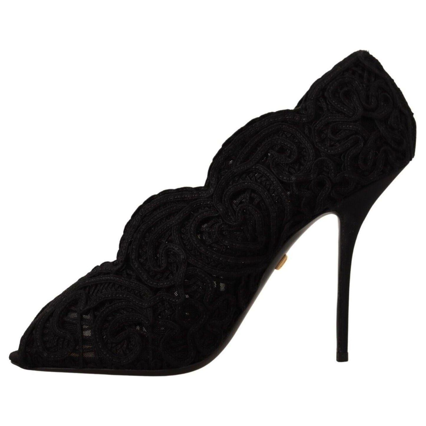 Dolce & Gabbana Elegant Black Lace Stiletto Heels Dolce & Gabbana Black