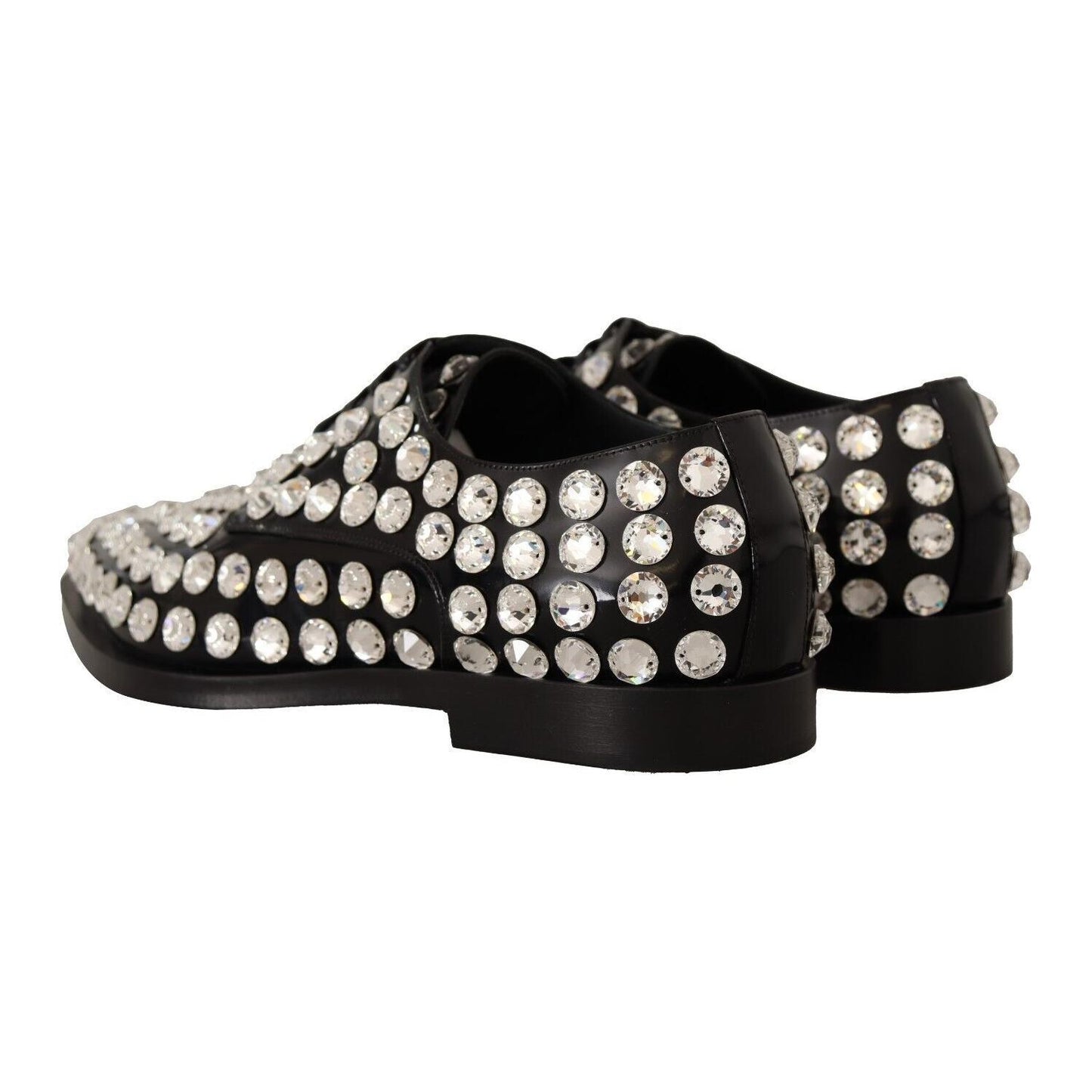 Dolce & Gabbana Crystal-Embellished Leather Formal Flats Dolce & Gabbana Gray