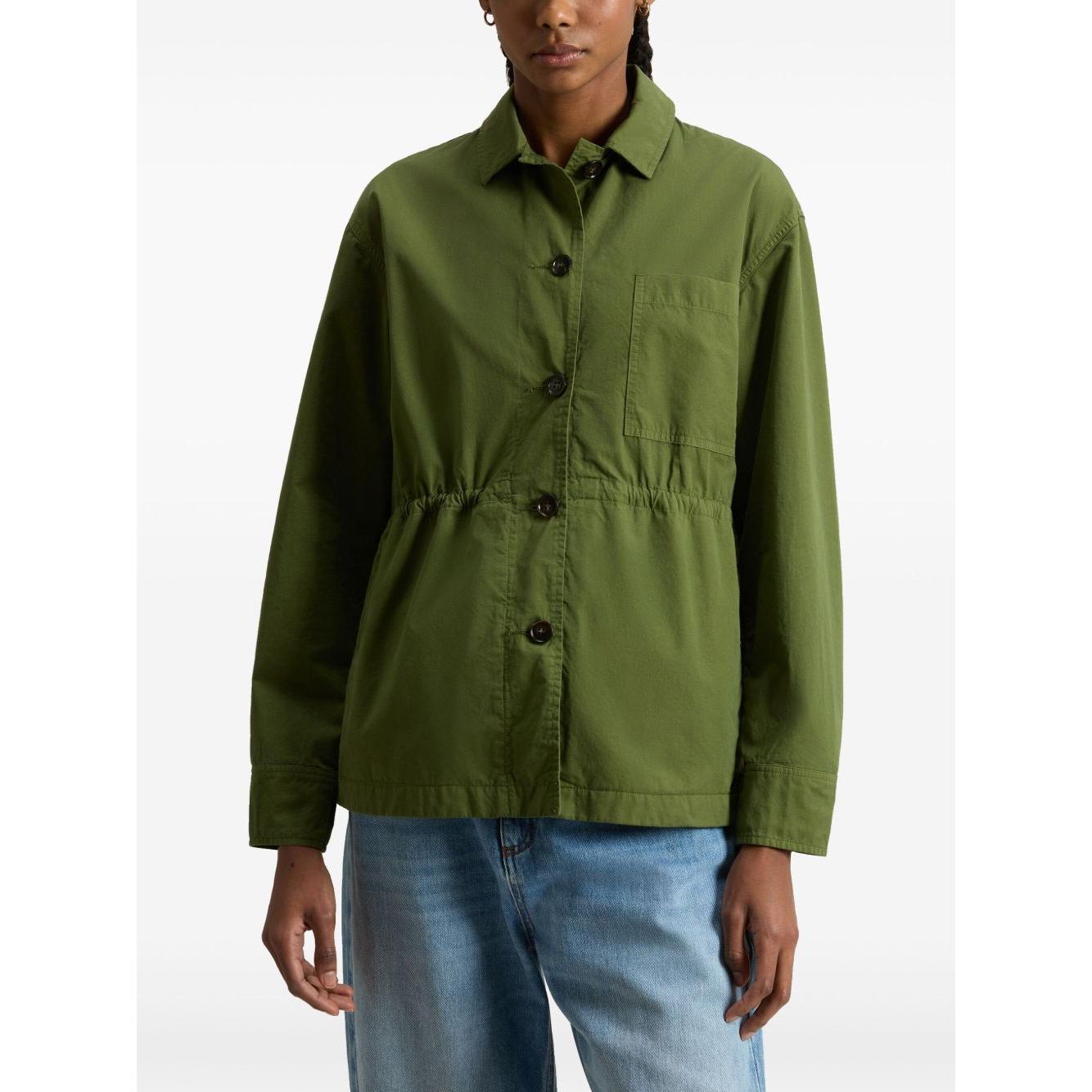 Woolrich Garment-Dyed Pure Cotton Overshirt green