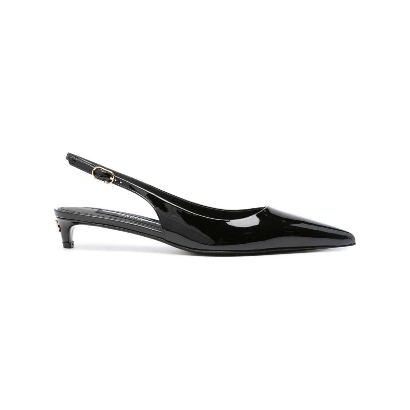 Dolce & Gabbana 40mm patent slingback pumps Medium Heel Dolce & Gabbana Dark Slate Gray