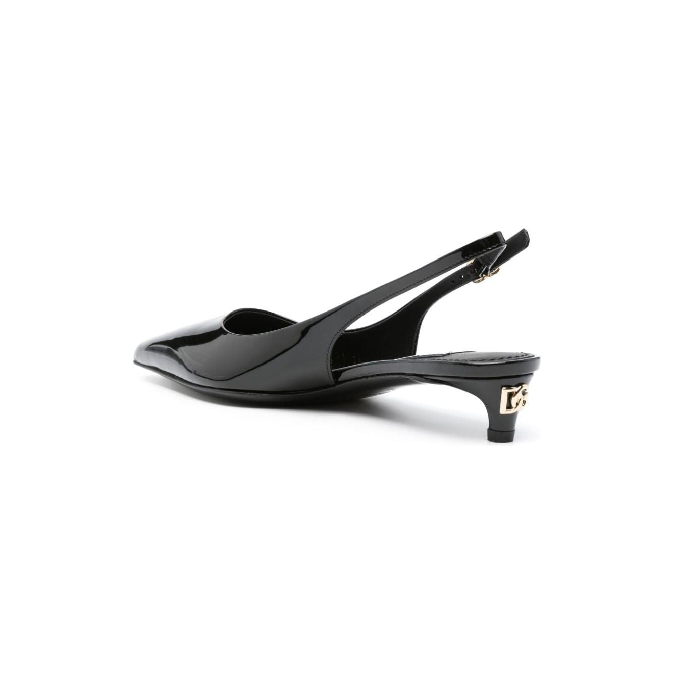Dolce & Gabbana 40mm patent slingback pumps Medium Heel Dolce & Gabbana Dark Slate Gray