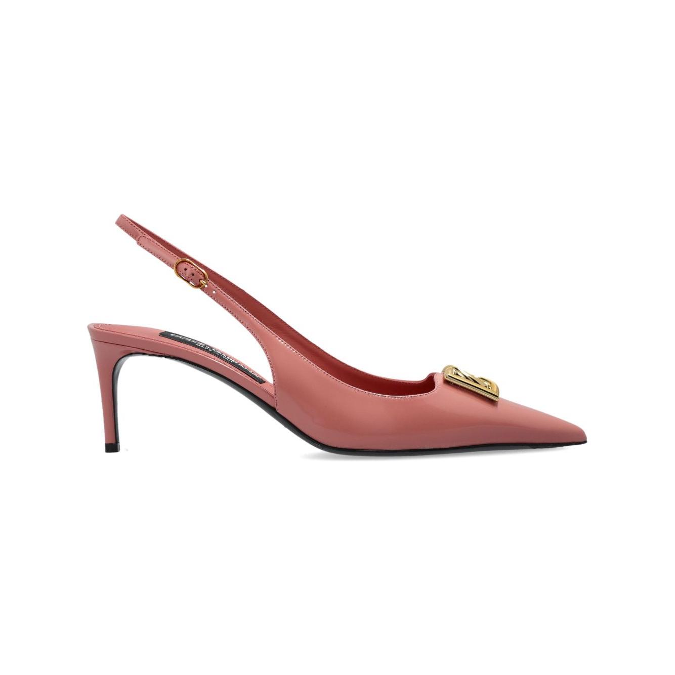 Dolce & Gabbana 65mm logo-plaque patent pumps Medium Heel Dolce & Gabbana Maroon
