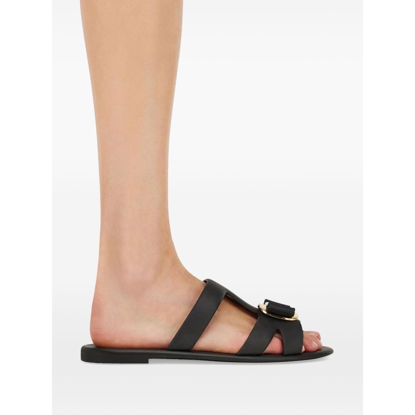 Ferragamo New Vara plate strappy slide Sandals Ferragamo Antique White