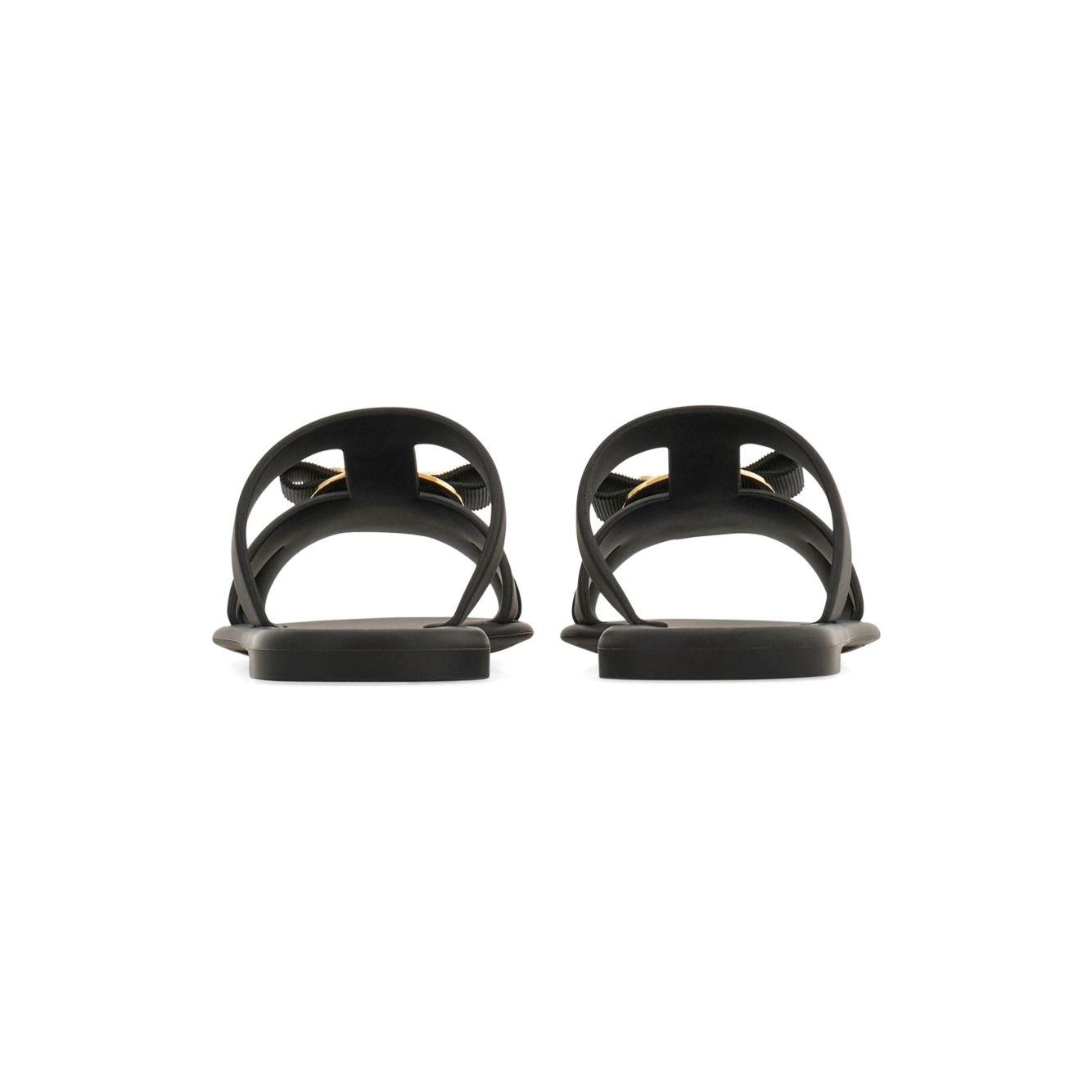 Ferragamo New Vara plate strappy slide Sandals Ferragamo Dark Slate Gray