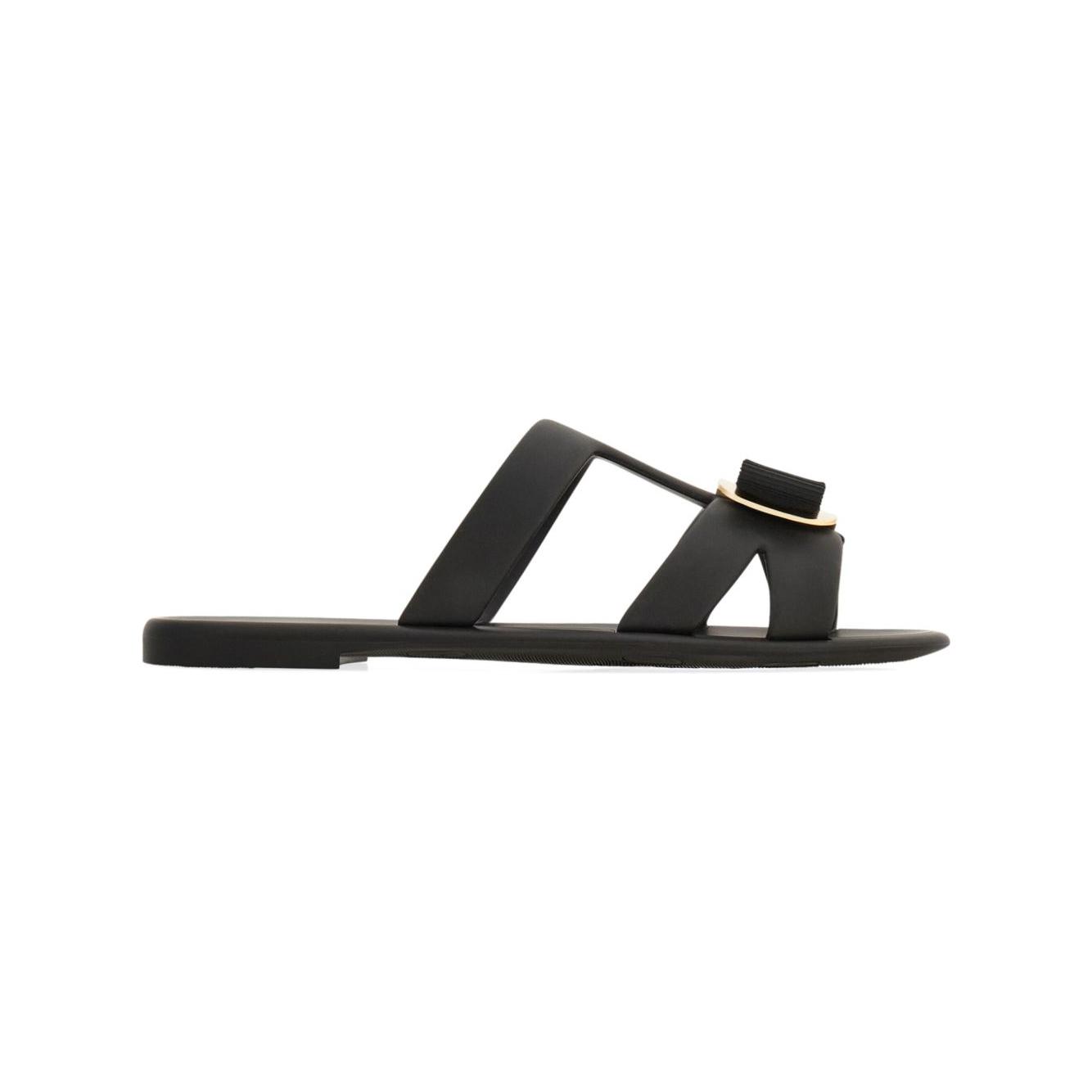 Ferragamo New Vara plate strappy slide Sandals Ferragamo Dark Slate Gray