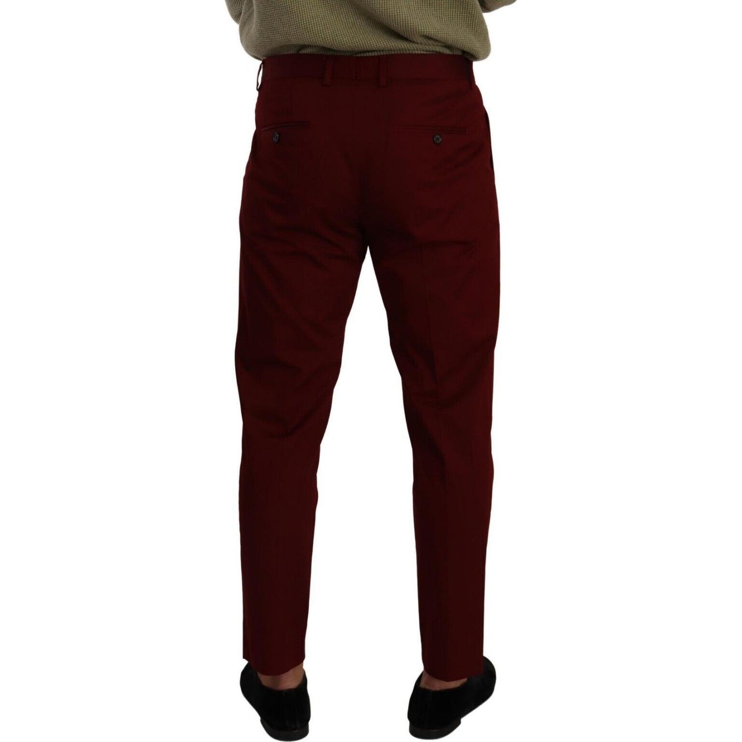 Dolce & Gabbana Elegant Dark Red Dress Chinos for Men Dolce & Gabbana Black