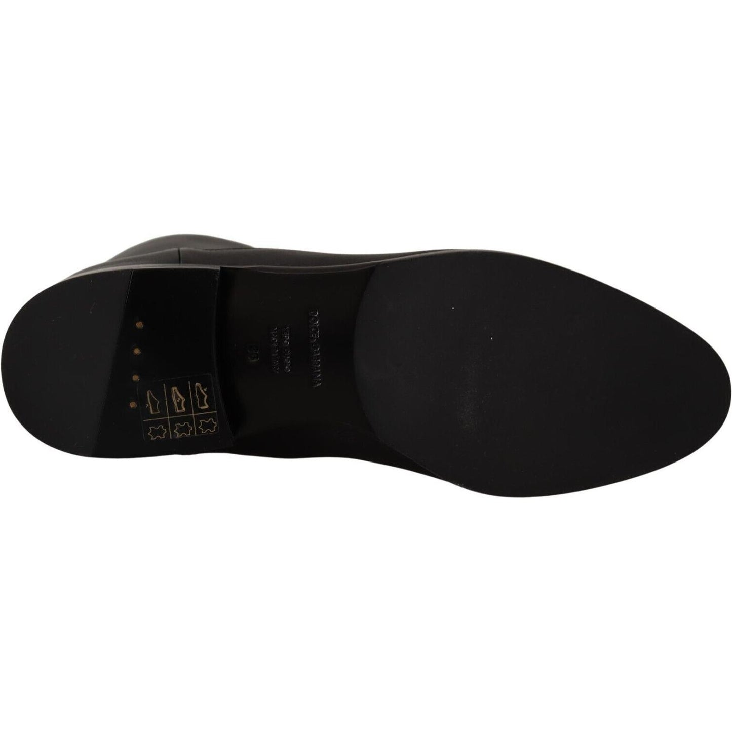 Dolce & Gabbana Elegant Leather Biker Boots Dolce & Gabbana Black