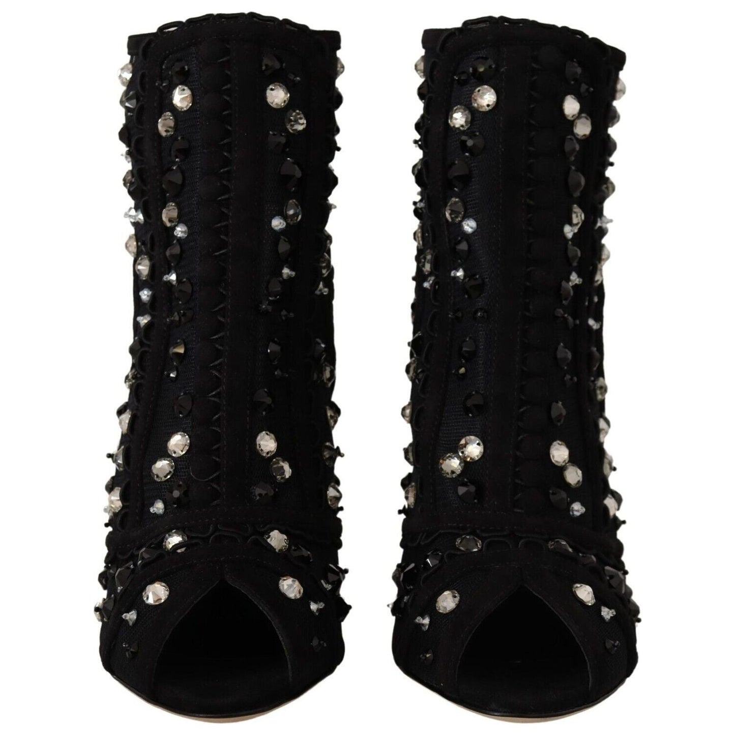 Dolce & Gabbana Embellished Crystal Short Boots Dolce & Gabbana Black