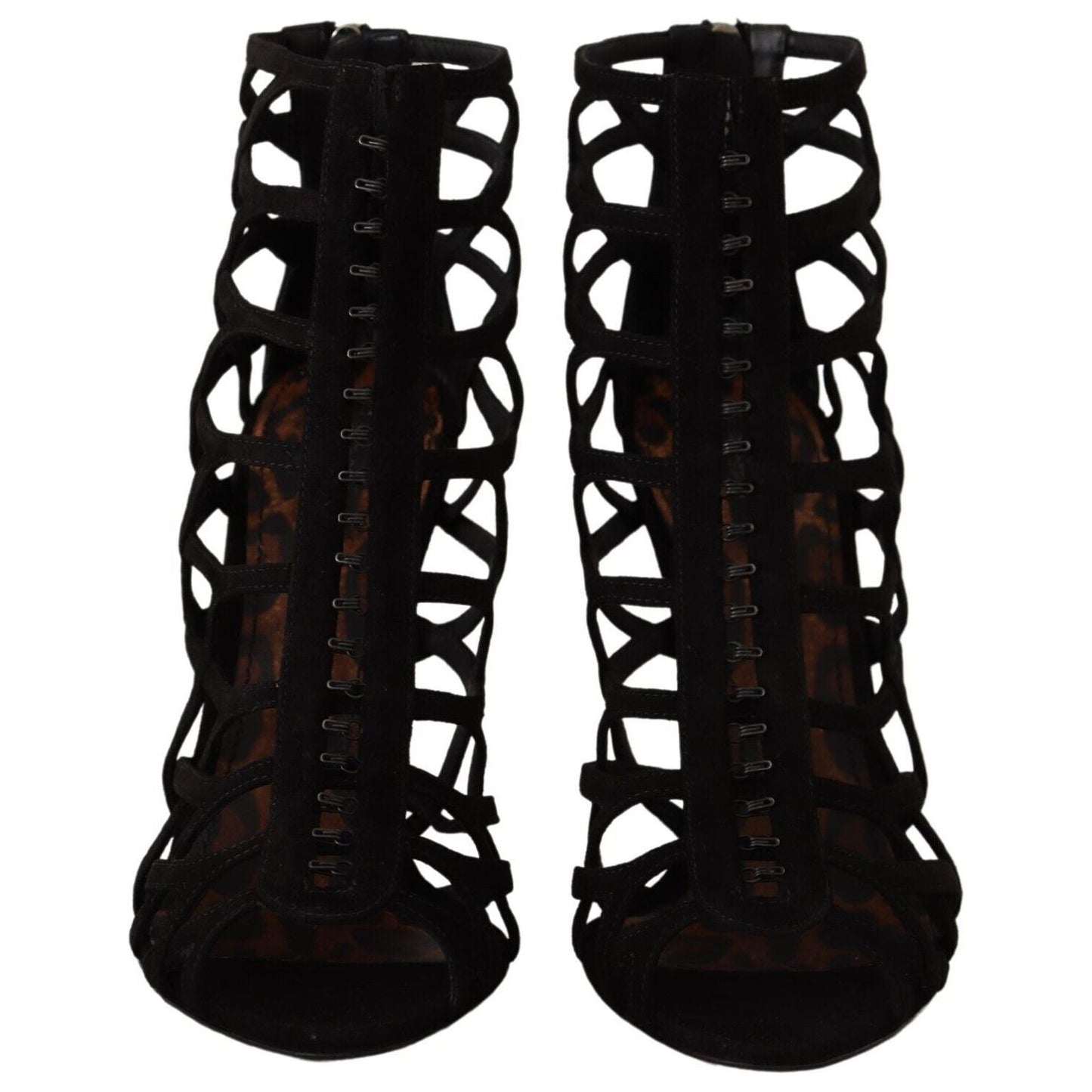 Dolce & Gabbana Elegant Black Suede Heels Sandals Dolce & Gabbana Black