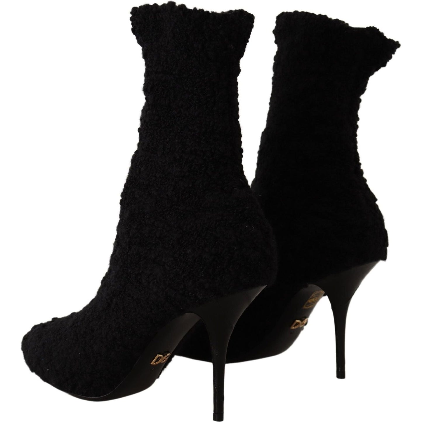 Dolce & Gabbana Elegant Black Mid-Calf Viscose Boots Dolce & Gabbana Black