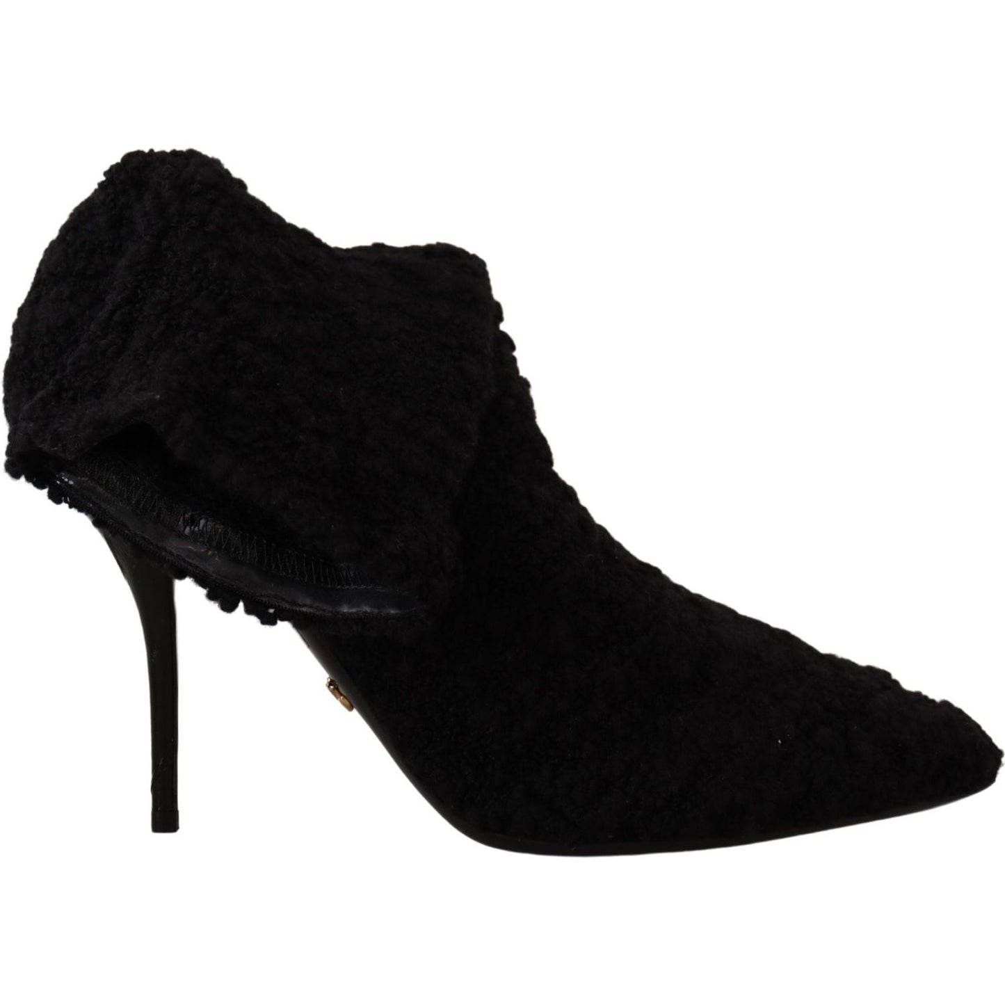 Dolce & Gabbana Elegant Black Mid-Calf Viscose Boots Dolce & Gabbana Black