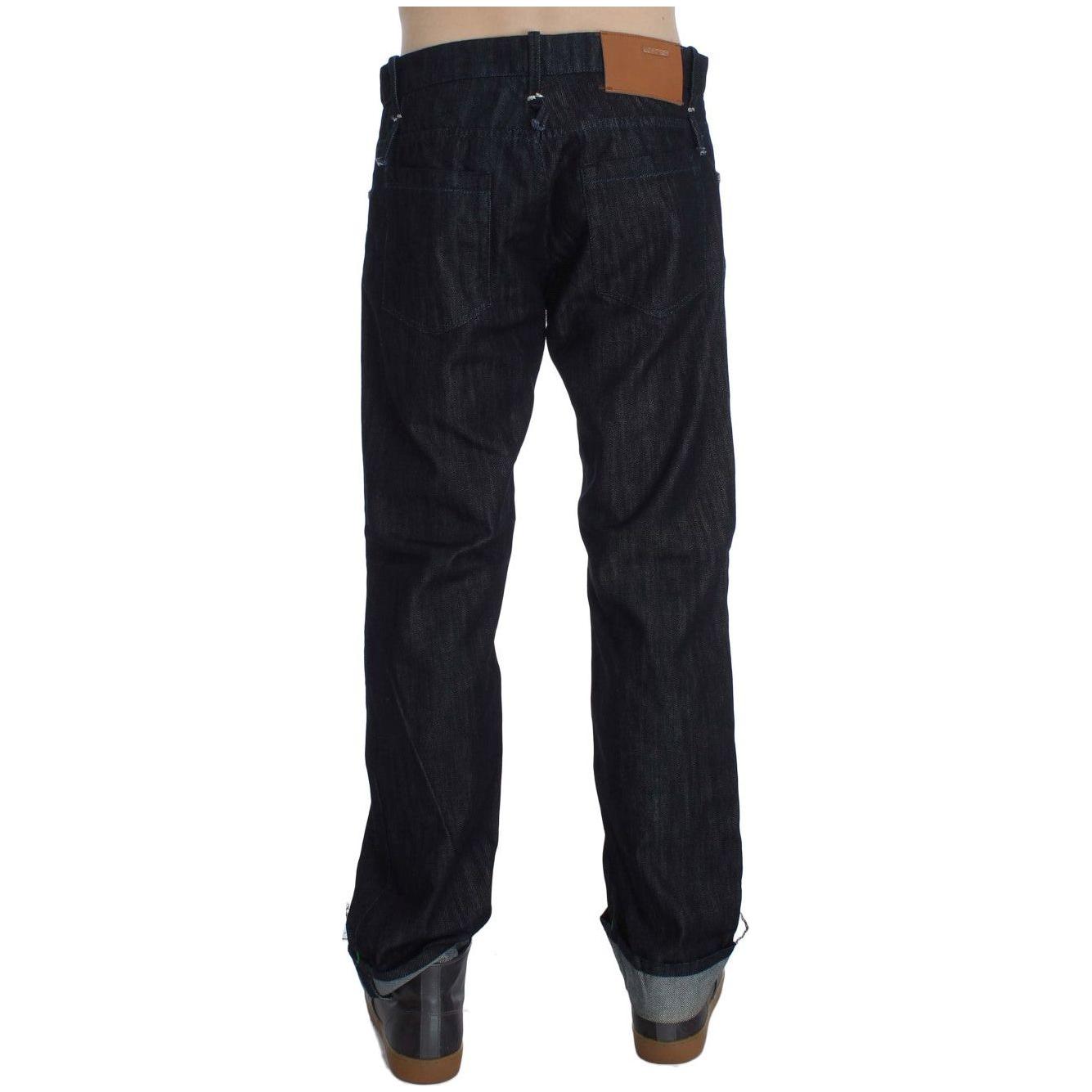 Acht Elegant Straight Fit Blue Mens Jeans Jeans & Pants Acht Black