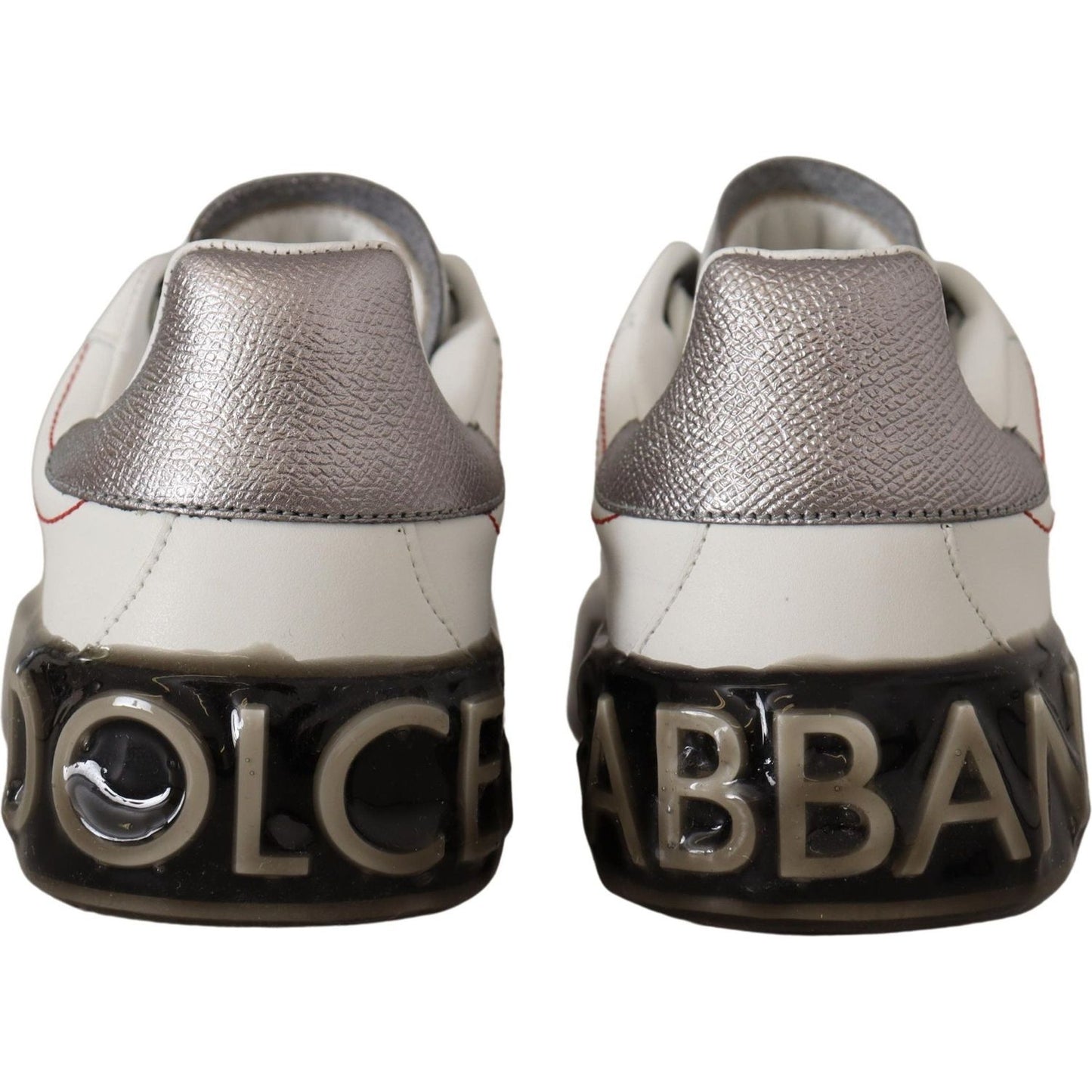 Dolce & Gabbana Elegant White Leather Sneakers Dolce & Gabbana Dim Gray