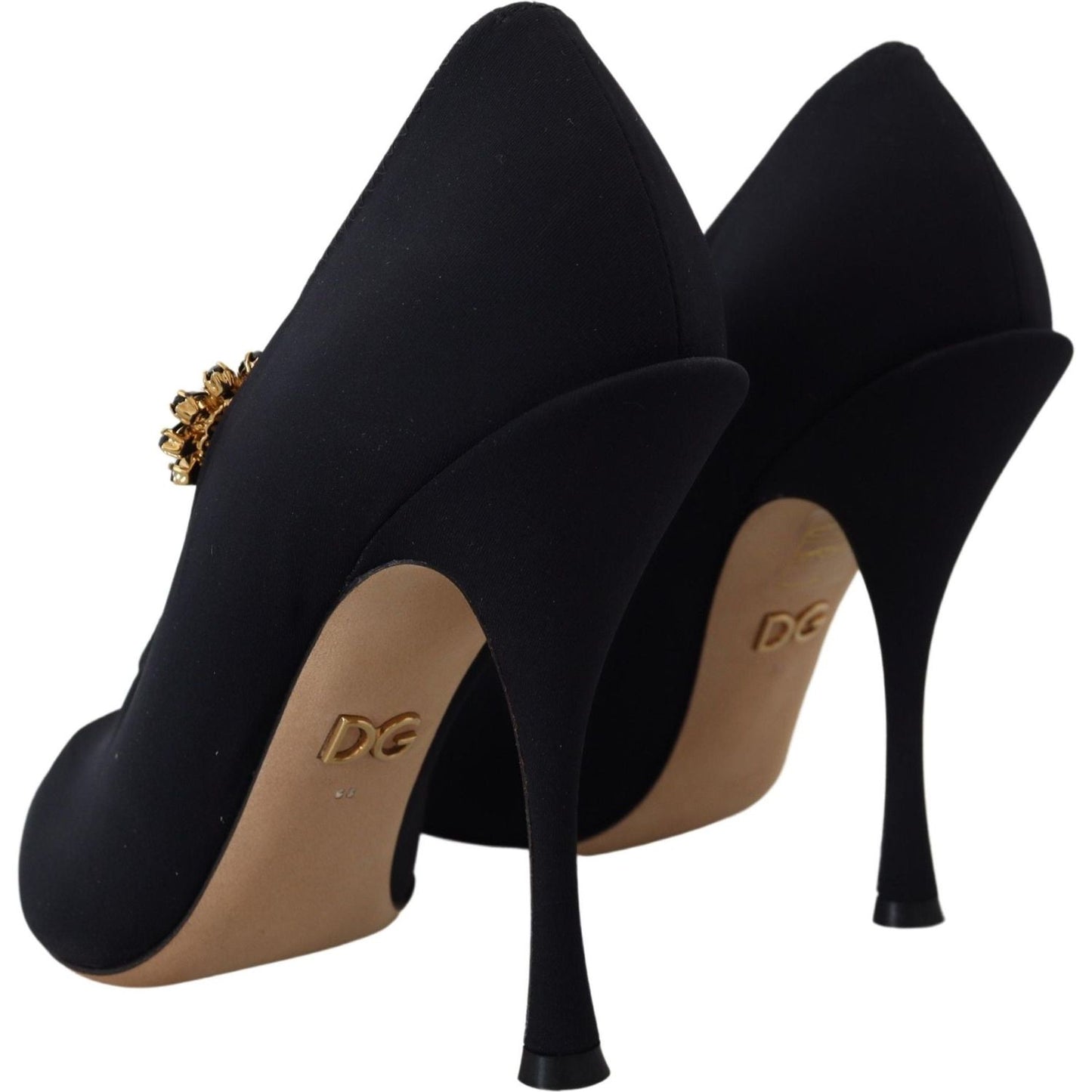 Dolce & Gabbana Chic Black Mary Jane Sock Pumps with Crystals Dolce & Gabbana Black